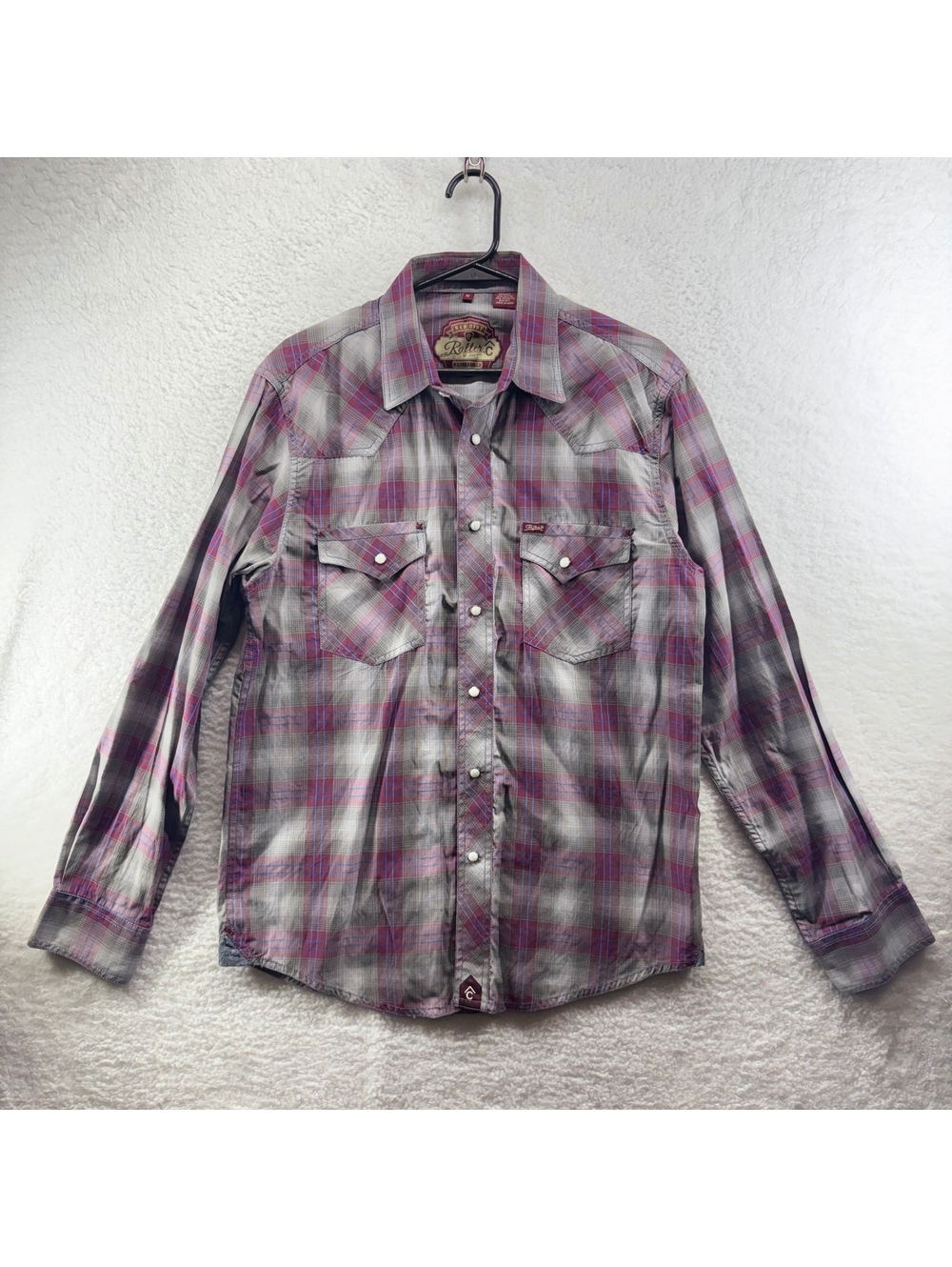 Rafter C Red Dirt Collective Western Shirt Pearlsnap Button Long Sleeve Mens Med